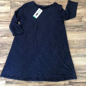 Hilary Radley navy space dye dress tunic XL crew